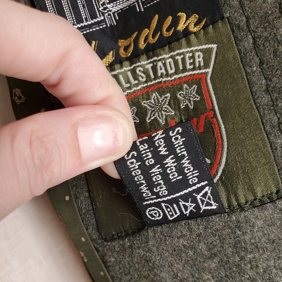 Bavarian Loden Forest Fairy Moss Green Wool Trench Coat - Picture 5 of 12